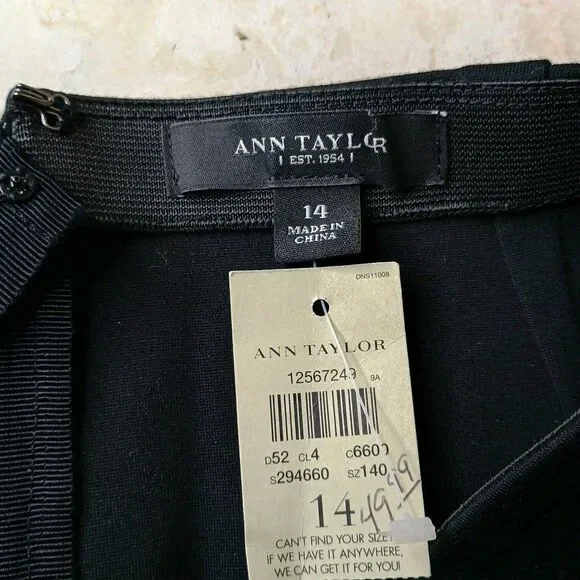 Ann Taylor Skirt Sz 14 Black Fringe Mini Flapper Gatsby Whimsigoth Cocktail NWT - Picture 4 of 7